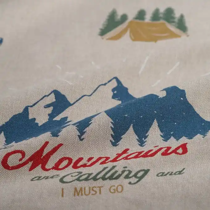 Wochenendangebot Dicker Baumwollstoff Linenlook Camp de Montagne