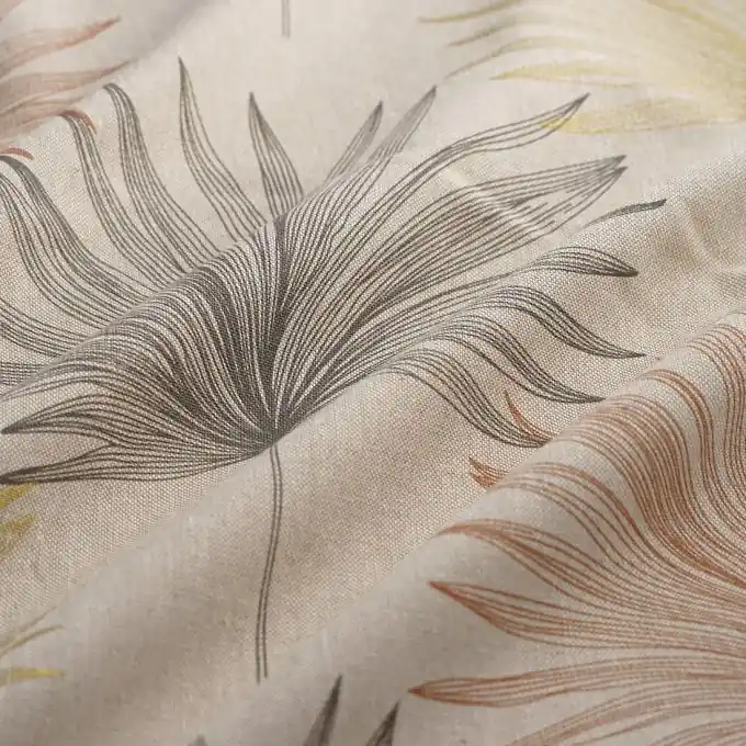 Dicker Baumwollstoff Linenlook Palmen Gold Versand Am Gleichen Tag