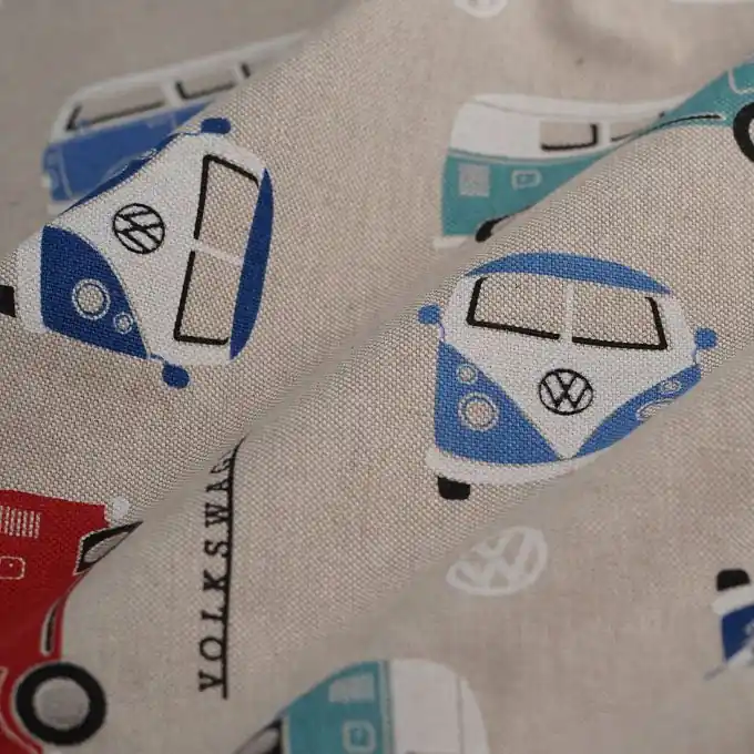 Dicker Baumwollstoff Leinenlook Volkswagen beige Super-Preis
