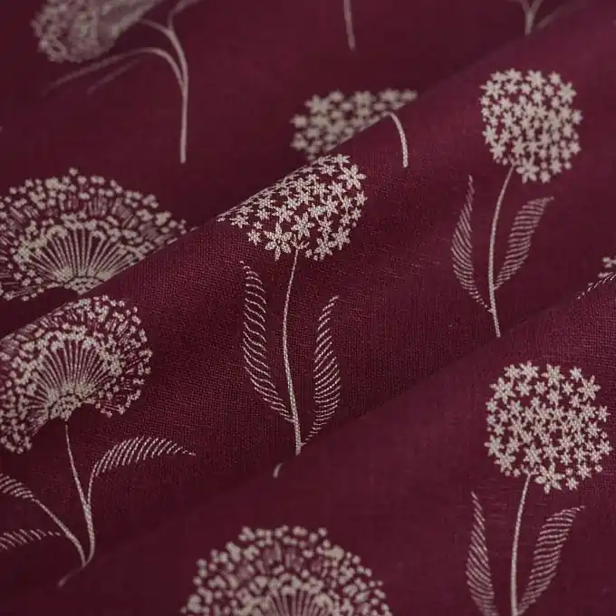 Großhandel Dicker Baumwollstoff Pusteblume rot-lila