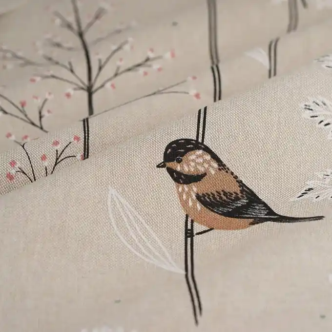 Dicker Baumwollstoff Leinenlook Spatzen Preis Gesenkt