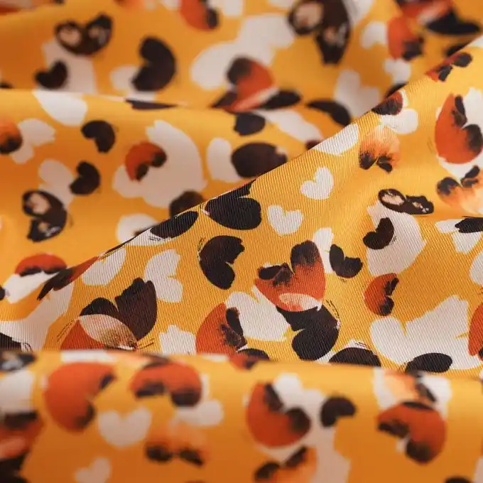 Twill recyceltes Polyester Schmetterlinge Ocker Original