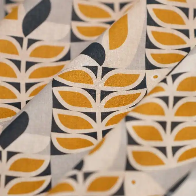 Super-Preis Baumwoll-Popeline-Stoff in Beige mit Farnmuster