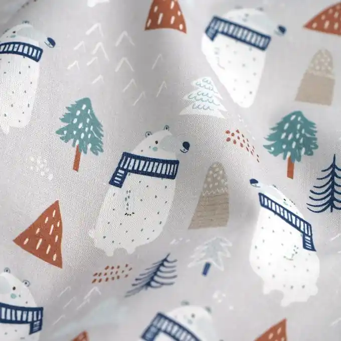 Billig Popeline Baumwolle Bären Beige