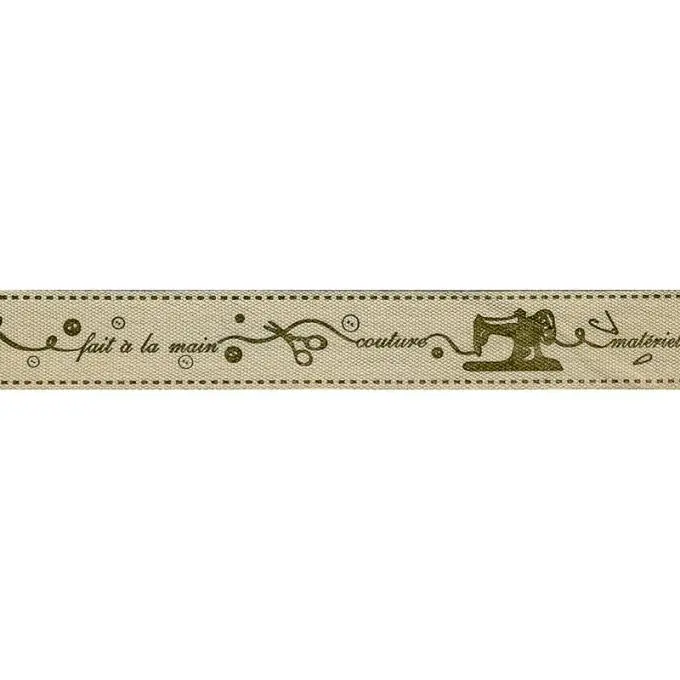 Band Taupe Thema Nähen Grün 15mm Preis Gesenkt