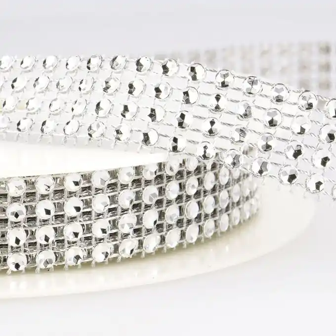 Günstig Borte Strass 20mm Silbern