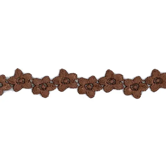 Guipure-Spitze Wellen Camelias Braun Schneller Versand