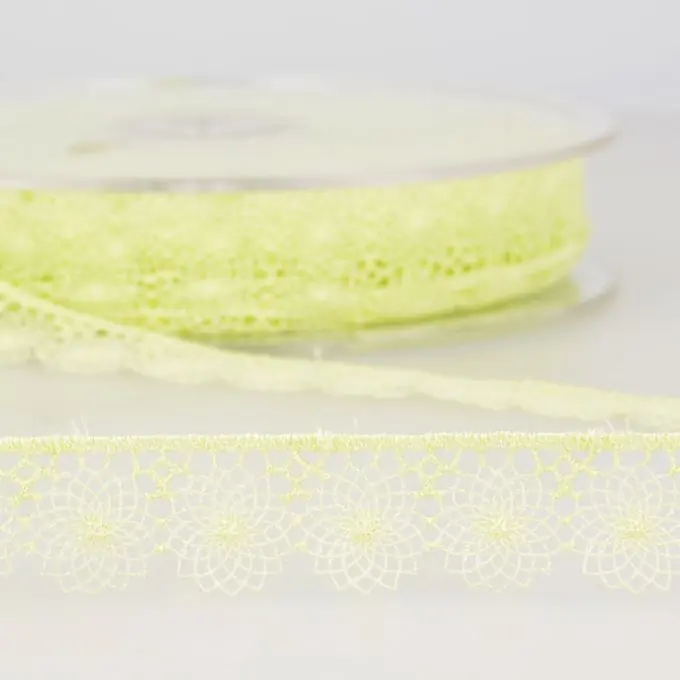 Band mit Stickereien Tüll 16mm Gelb Ausverkauf