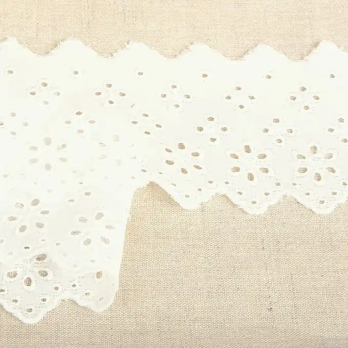 Band mit Stickereien Blumen 63mm Ecru Jetzt Kaufen