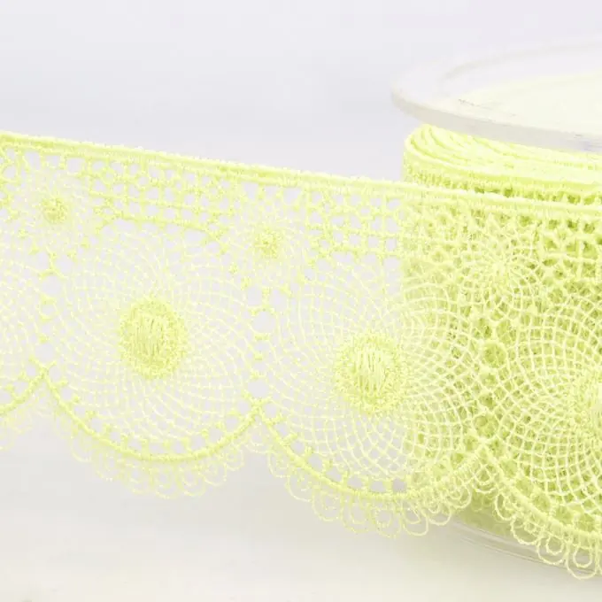 Sofort Bestellen Band mit Stickereien Tüll Rund 40mm Gelb