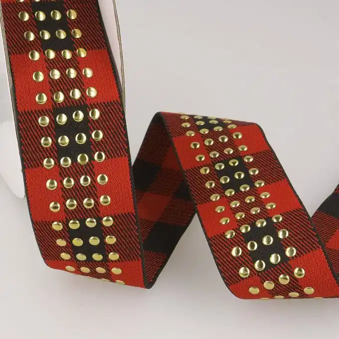 Gummiband Schottenmuster Schwarz/Rot Kostenloser Rückversand