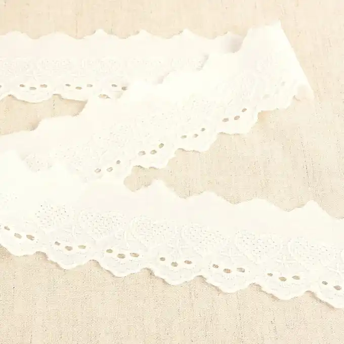 Top-Preis Band Stickereien Herzen/Sterne 50mm Ecru