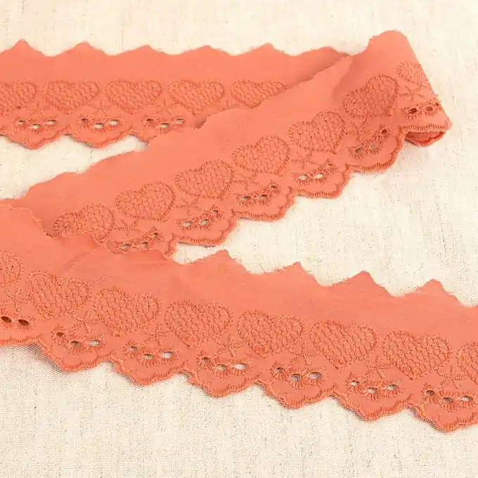 Band Stickereien Herzen/Sterne 50mm Orange Neue Ware