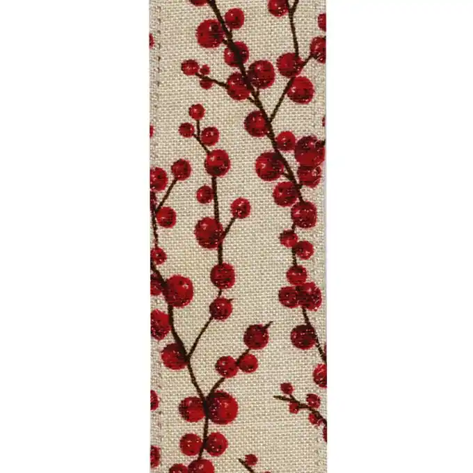 Mengenrabatt Band Ecru Äste 38mm