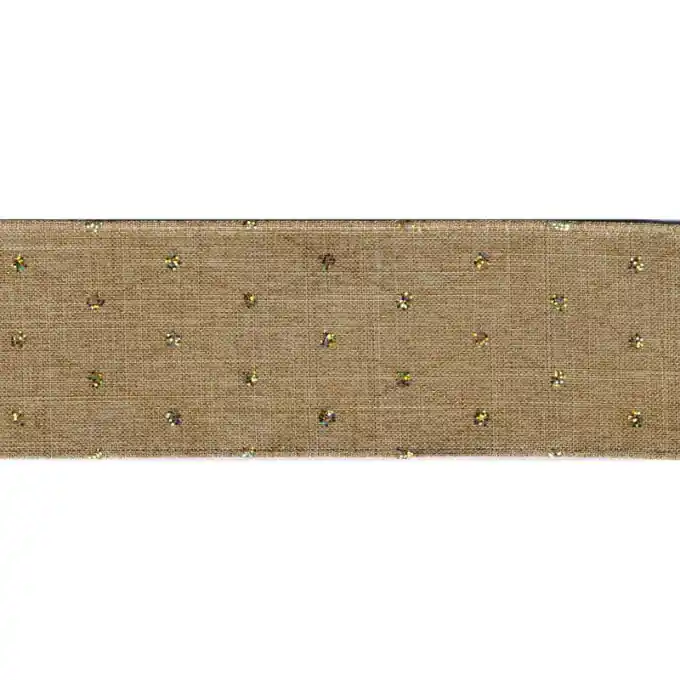 Saisonangebot Band Leinenoptik Strass 62mm