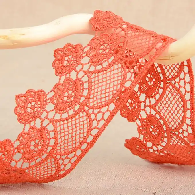 Guipure-Band Blumen Orange 45mm Limited Edition