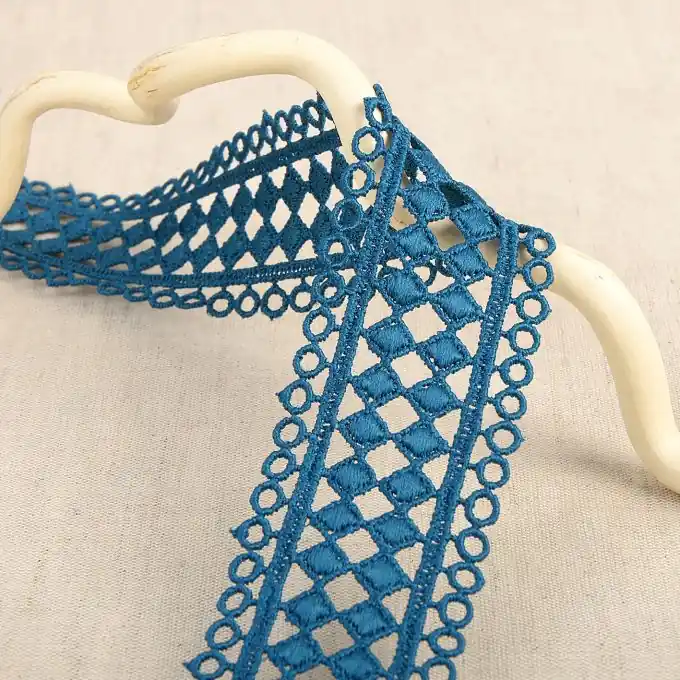 Guipure-Band geometrisch gemustert Entengrün 42mm Solange Der Vorrat Reicht