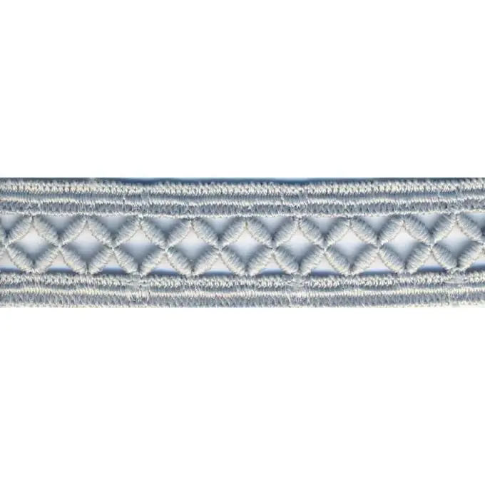 Band Guipure-Spitze Rauten 21mm Perlgrau Limited Edition