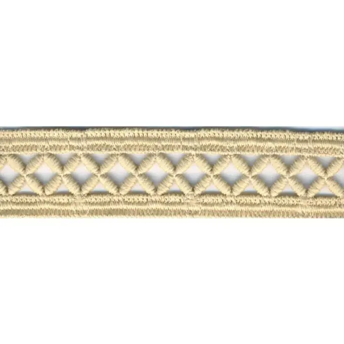 Band Guipure-Spitze Rauten 21mm Beige Top-Qualität