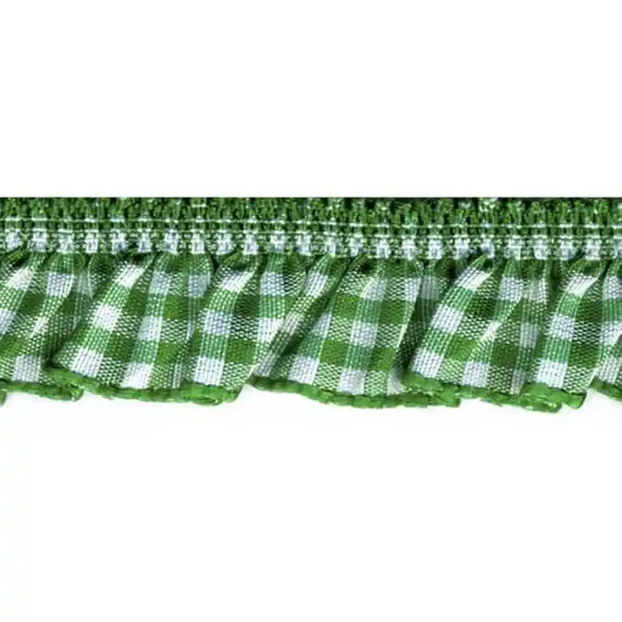 Gummiband gerafft Karos Grün/ Weiß 5mm Beliebt
