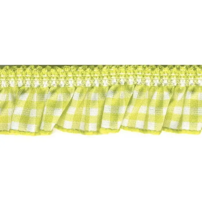 Gummiband gerafft Karos Zitronebgelb/Weiß 5mm Günstig