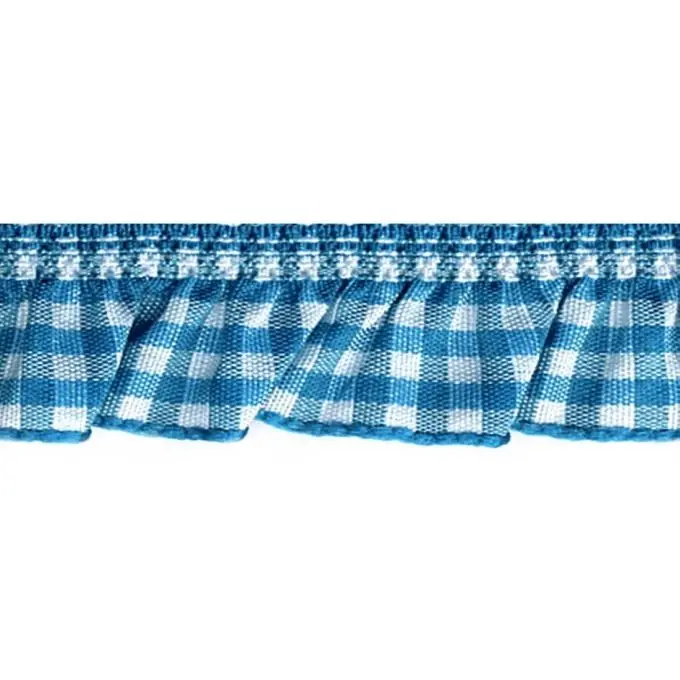 Gummiband gerafft Karos Blau/ Weiß 5mm Bestpreis