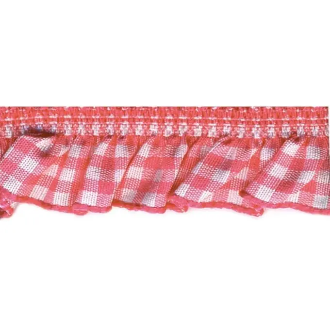 Direkt Vom Hersteller Gummiband gerafft Karos Pink/ Weiß 5mm