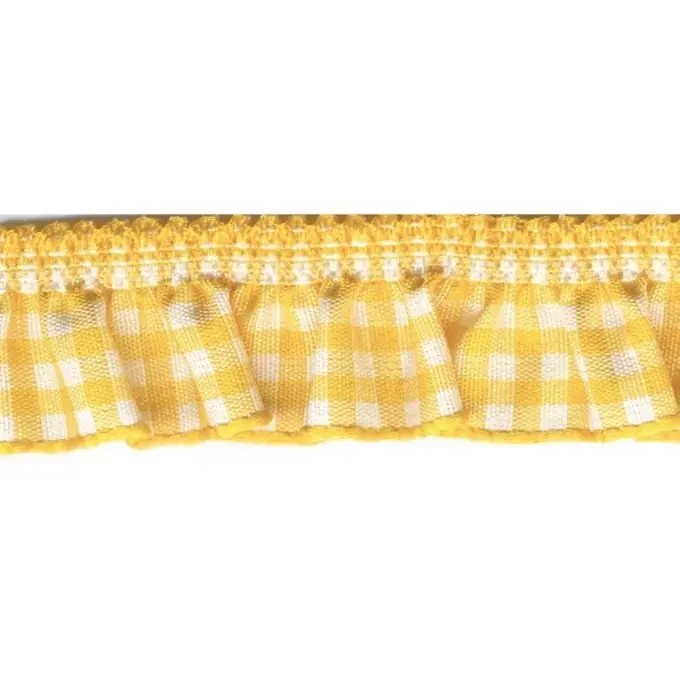 Gummiband gerafft Karos Gelb/Weiß 5mm Ab Werk