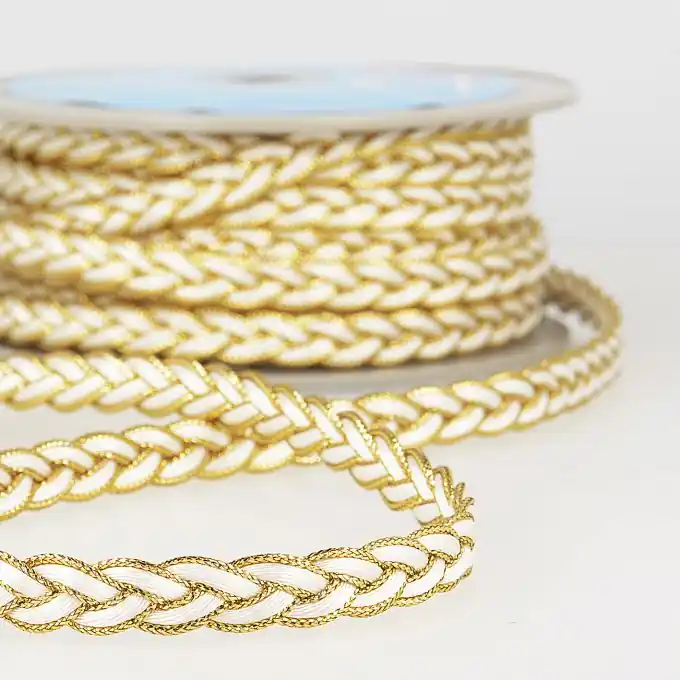 Band geflochten Metallic Weiß/Gold Jetzt Kaufen