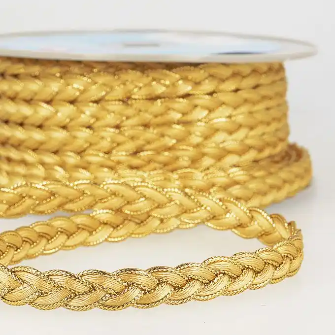 Top-Qualität Band geflochten Metallic Gelb/Gold