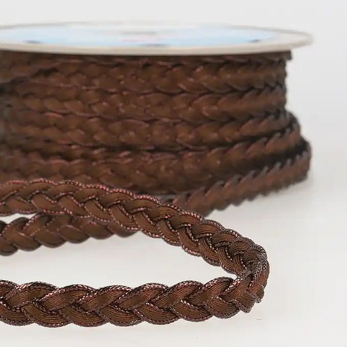 Super-Preis Band geflochten Metallic/Braun