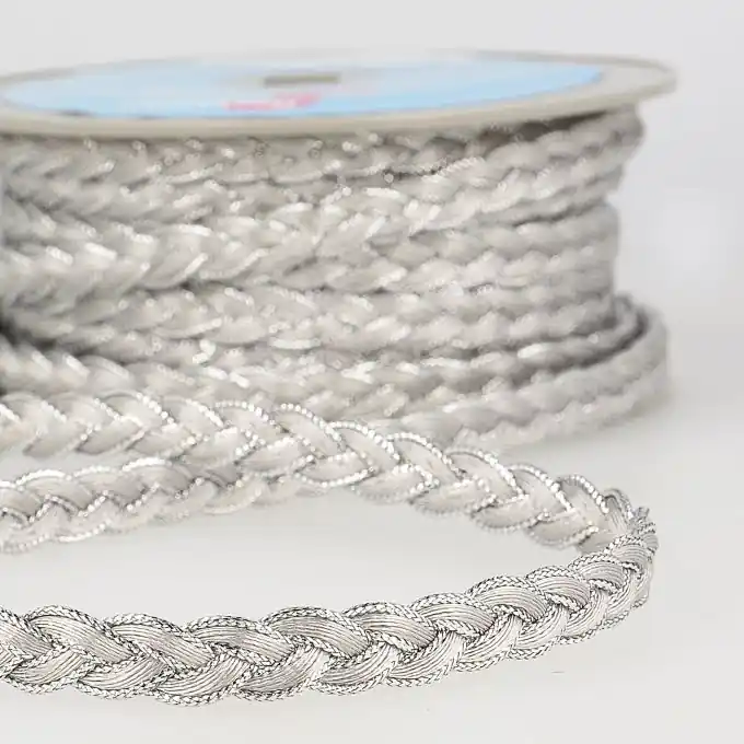 Kostenfreie Lieferung Band geflochten Grau/Silber