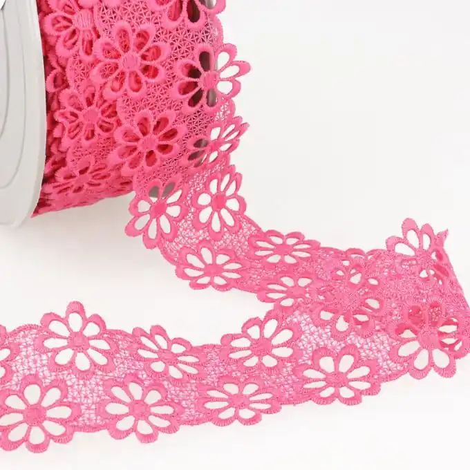 Guipure-Spitze 40mm Rosa Kostenloser Versand