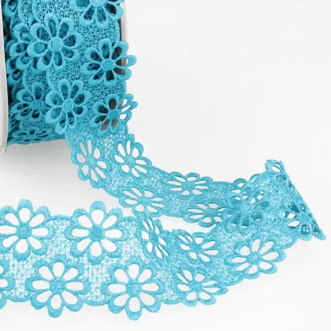 Guipure-Spitze 40mm Blau Ab Werk