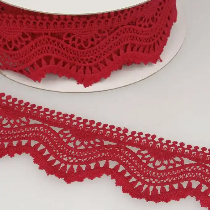 Guipure-Band Welle 60mm Rot Sonderangebot