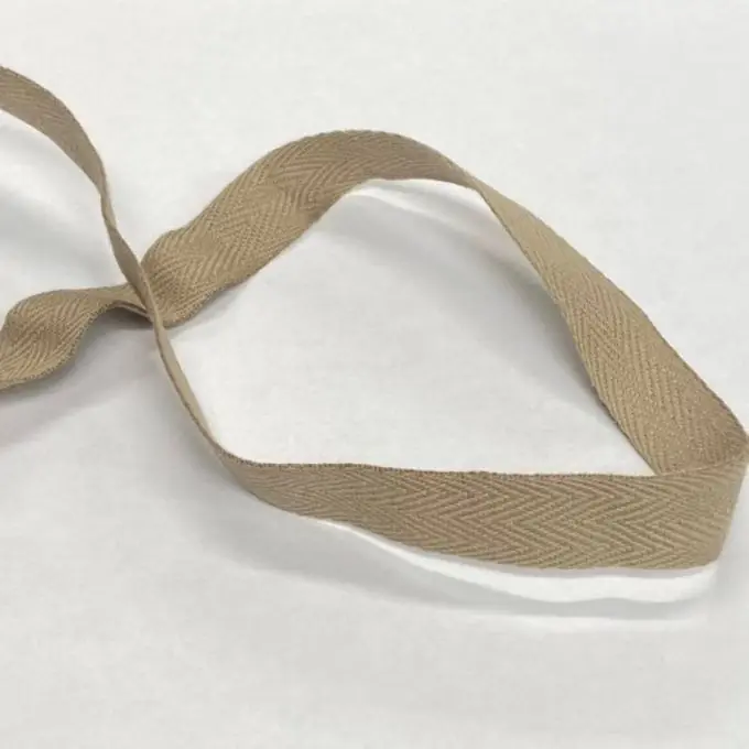 Großhandel Gurtband Baumwolle 14mm beige dunkel