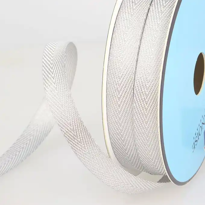 Gurt aus Lurex-Köper 11 mm silber Geld-Zurück-Garantie