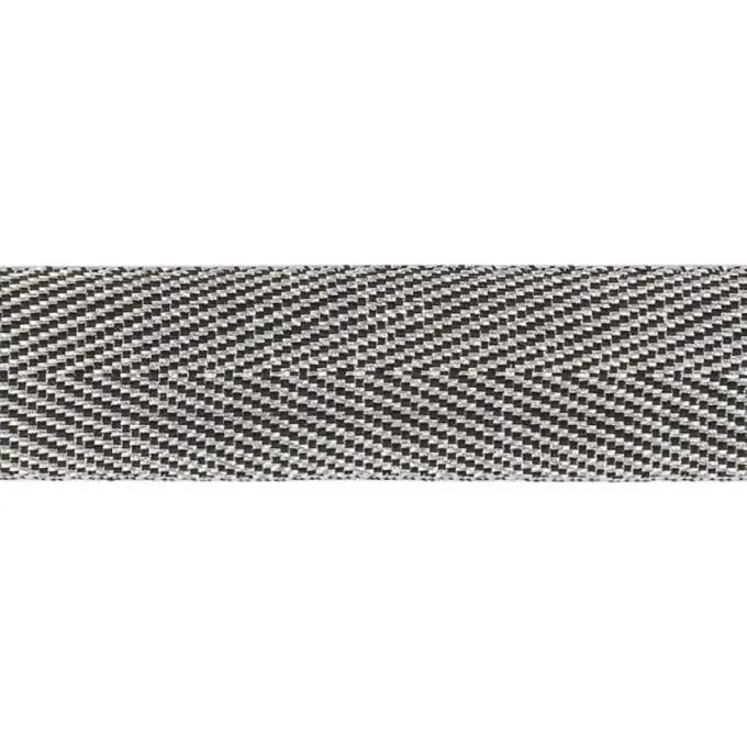 Gurt aus Lurex-Köper 14 mm silber schwarz Direkt Vom Hersteller