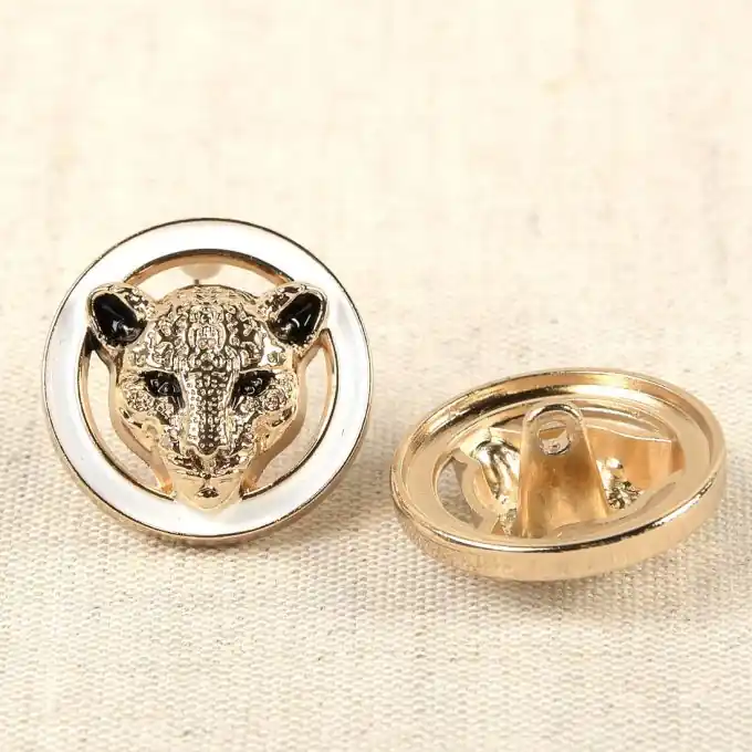 Preis Gesenkt Tigermuster Metallknopf 20mm Goldfarben