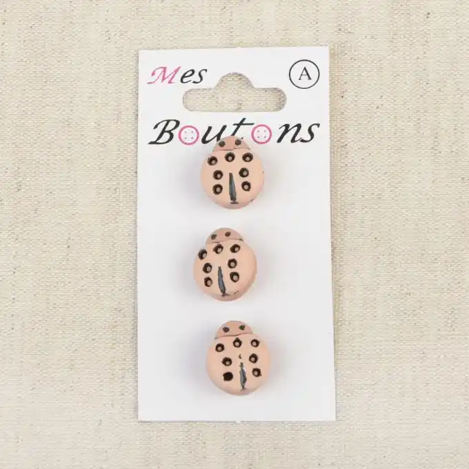 3er Set Knöpfe Marienkäfer Nude Schneller Versand