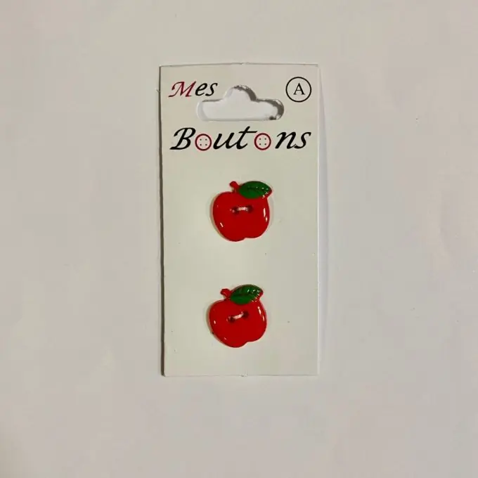 Sichere Zahlung 2er Set Knöpfe Äpfel Rot 15 mm