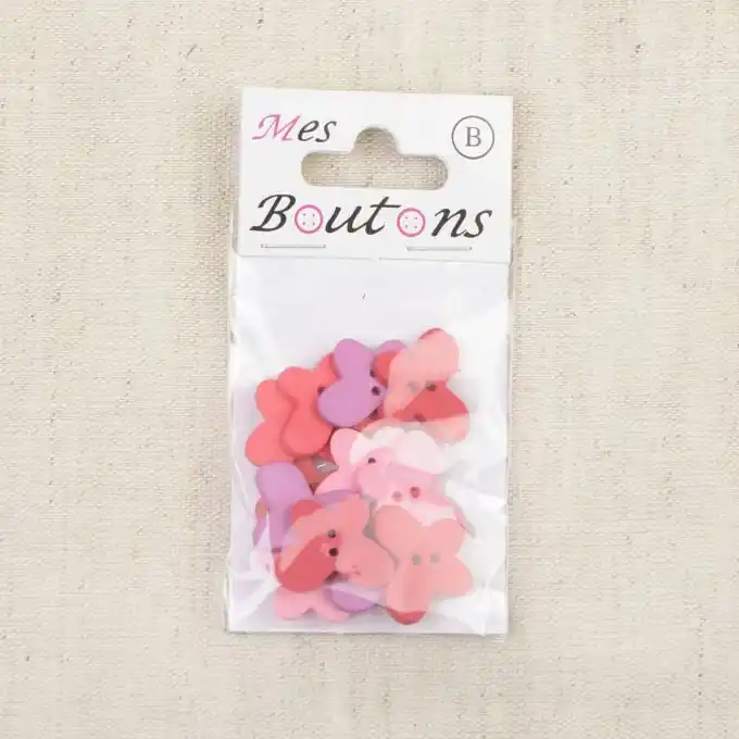 Set Knöpfe Schmetterlinge Rosa/Violett Abverkauf