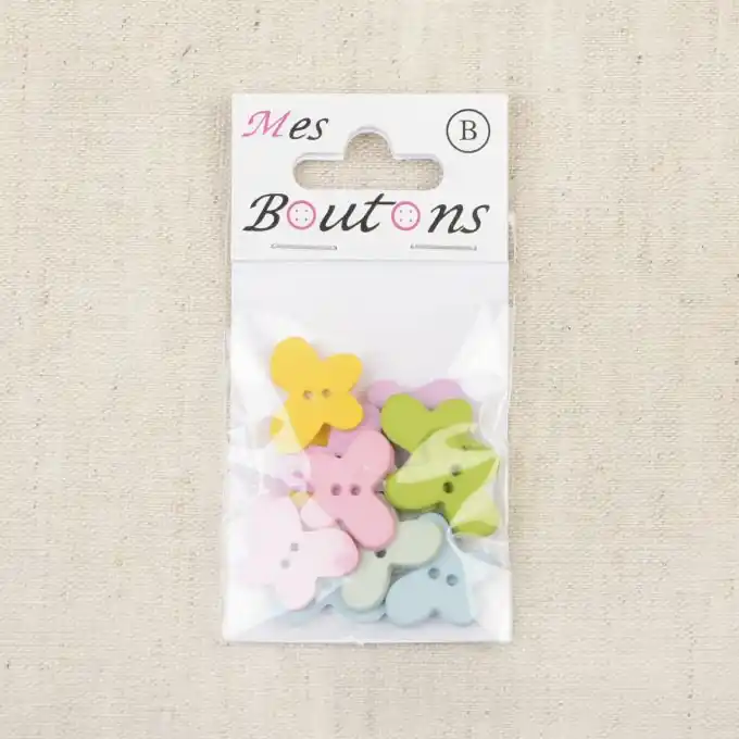 Set Knöpfe Schmetterlinge Pastel Preisknaller