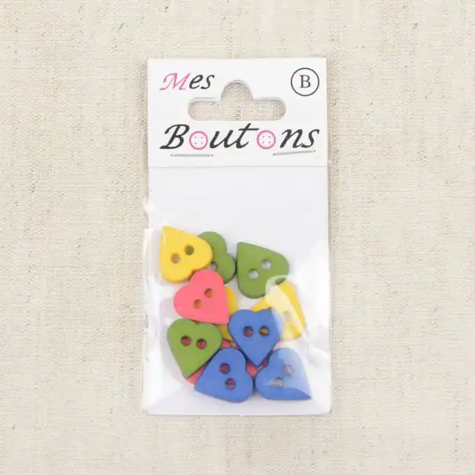 Set Knöpfe Herzen Bunt Echt