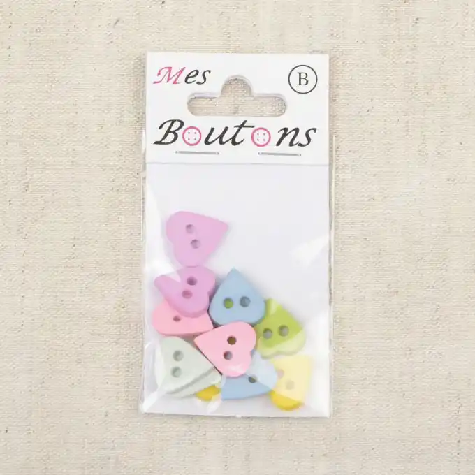 Set Knöpfe Herzen Pastel Kostenloser Versand