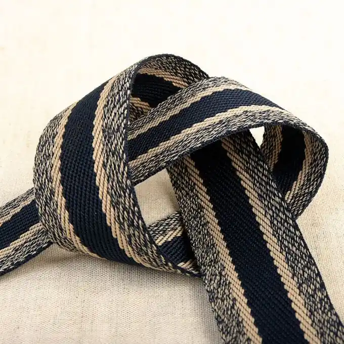 Rabatt Melierter Gurt 40 mm marineblau beige