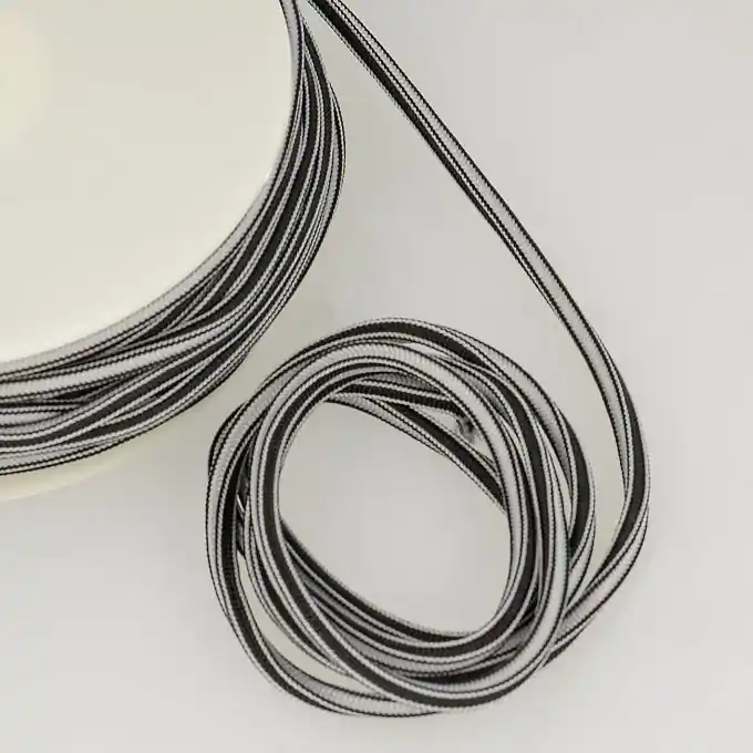 Schnürsenkel 4mm Streifen au/Schwarz Meterware Sonderangebot
