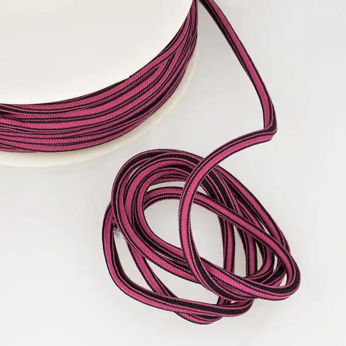 Schnürsenkel Rund 4mm Streifen Rosa Pink Meterware Gleich Bestellen