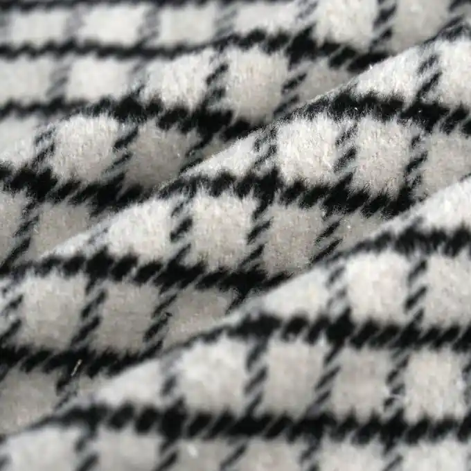 Wollstoff Karomuster schwarz écru Sonderaktion