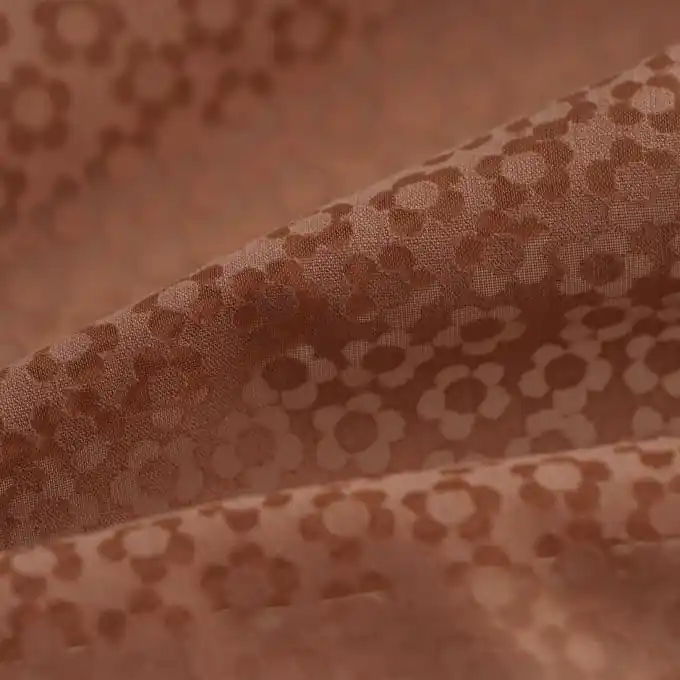 Premium Batist Baumwolle Polyester Floral transparent terrakotta